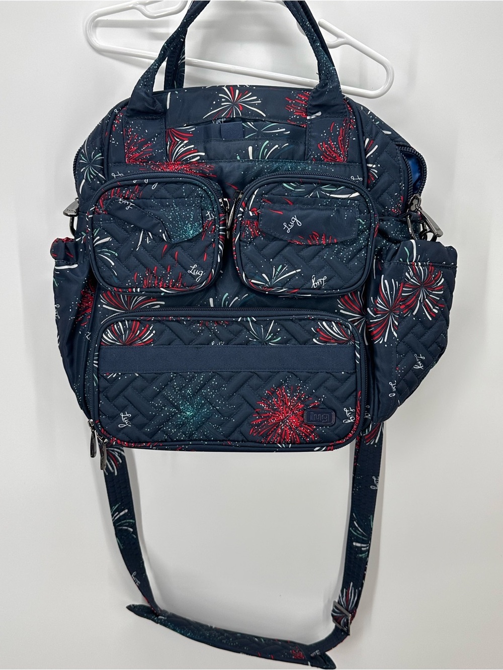 Lug Mini Puddle Jumper in the Festive Firework Navy Print